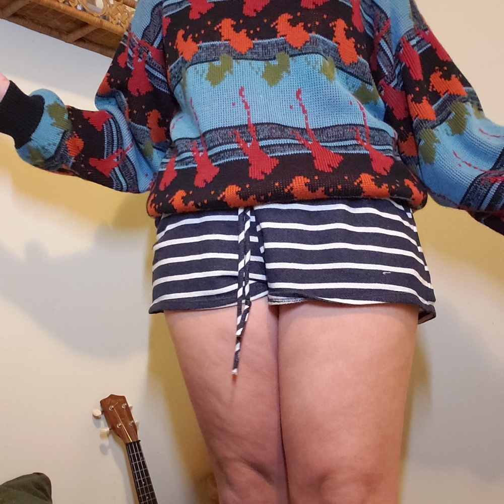 Blue and white Striped shorts 🥶